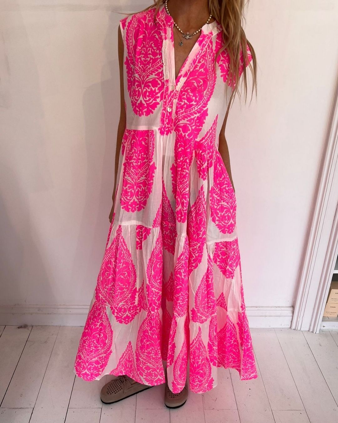 Handprint Dream Apparel Geisha Dress in Neon Pink