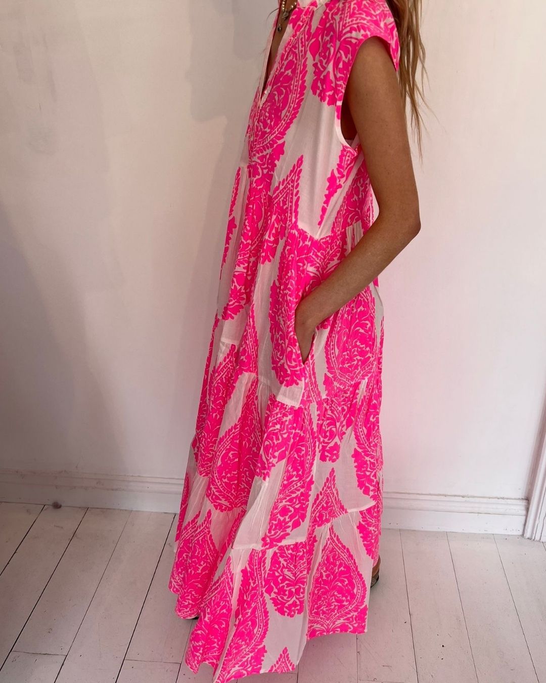 Handprint Dream Apparel Geisha Dress in Neon Pink