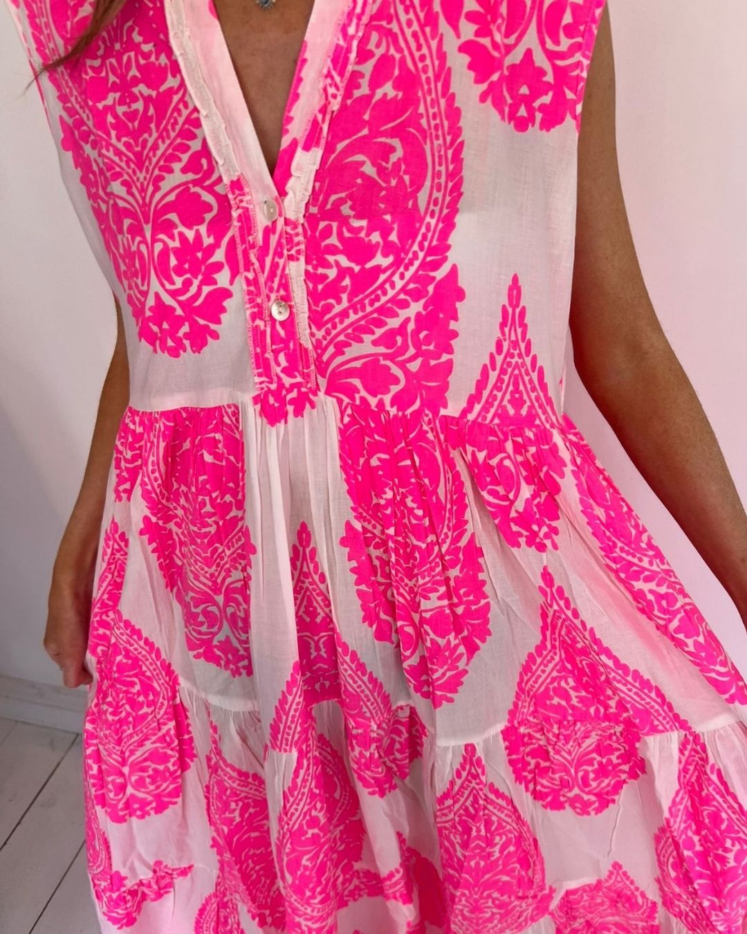 Handprint Dream Apparel Geisha Dress in Neon Pink