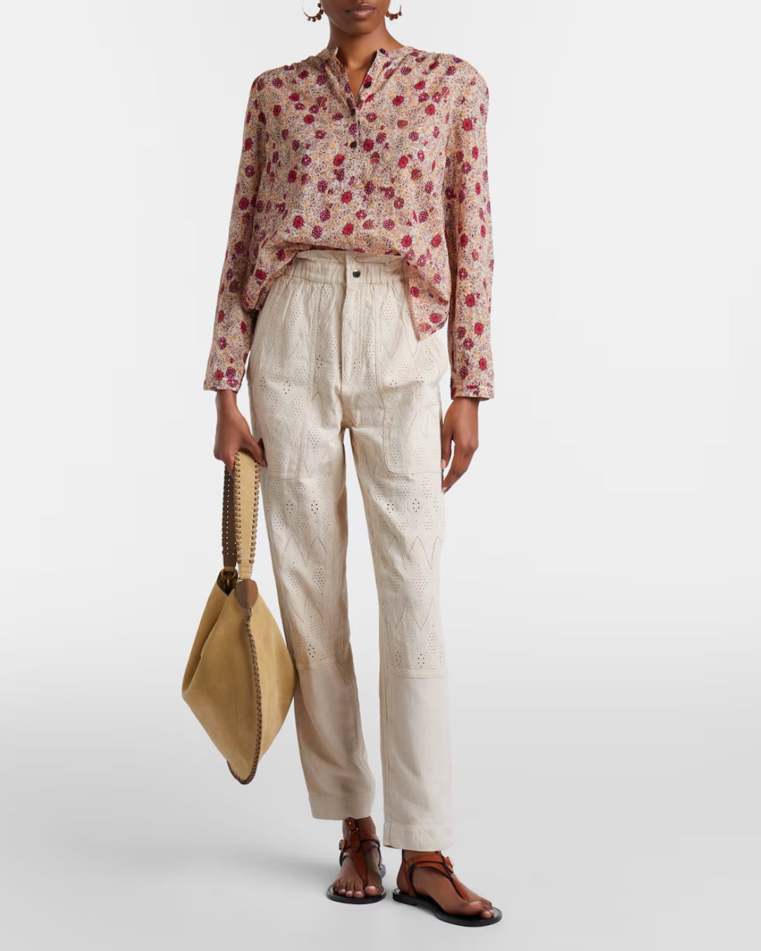 Marant Etoile Kylea Dotted Cutwork Trousers - Beige