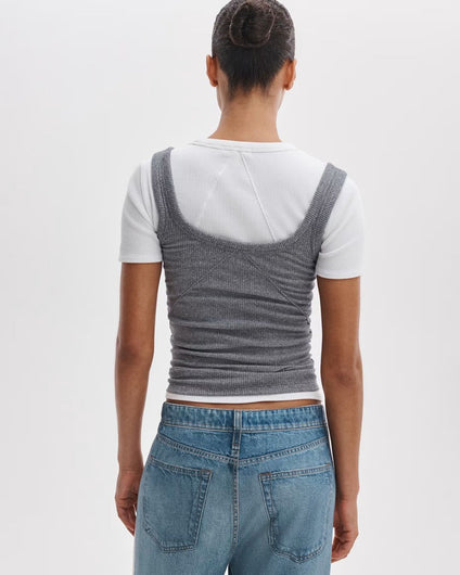 Rag & Bone The Essential U Neck Tank - Heather Grey