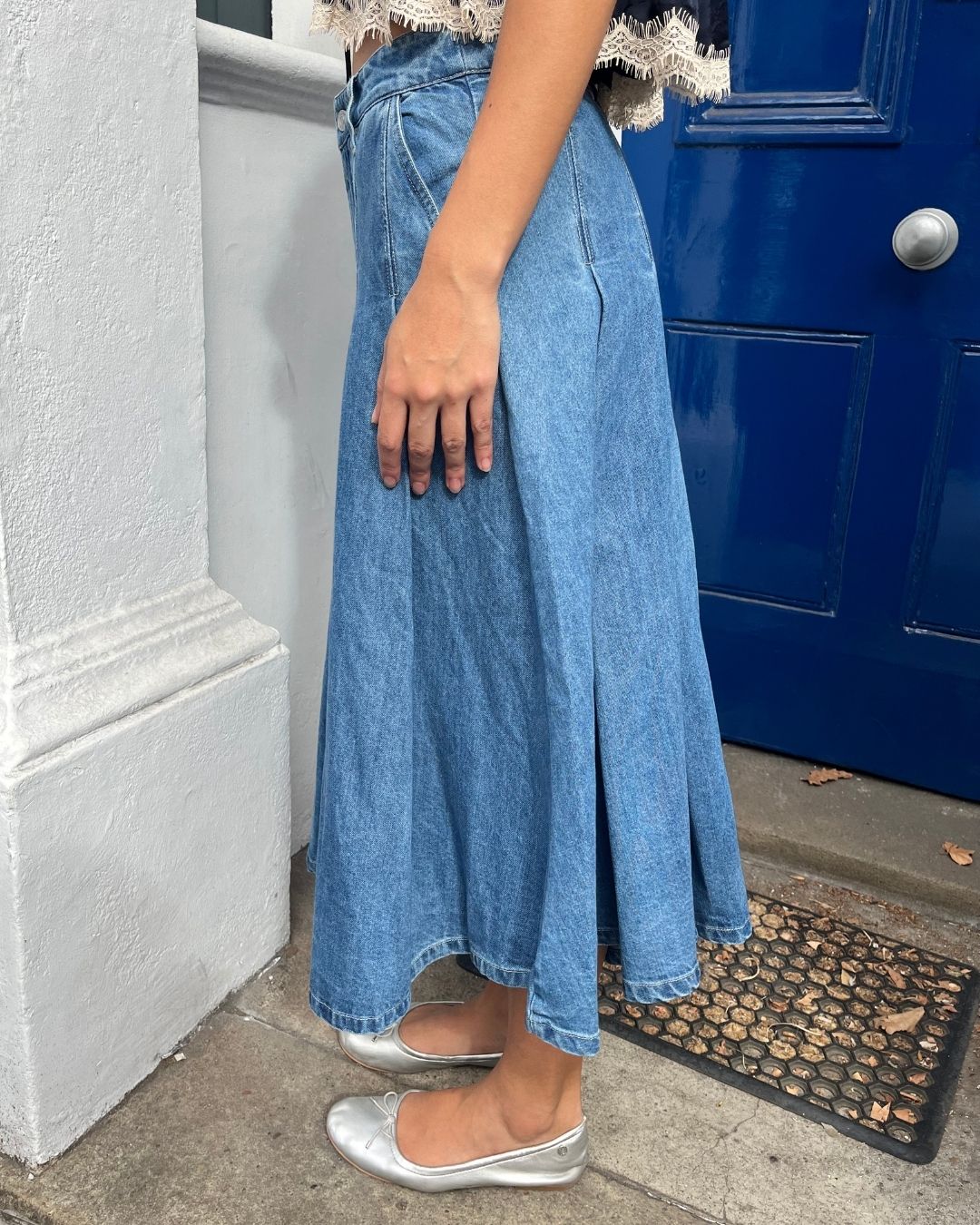 Sea New York Zayna Denim Pleated Culotte Jeans - Blue