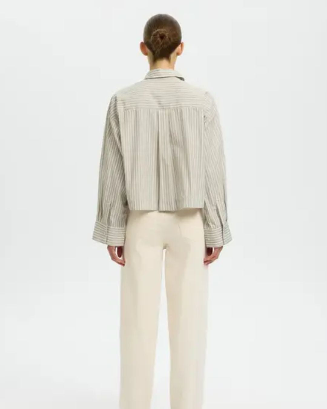 SELECTED Astha Cropped Boxy Shirt in Pure Cashmere