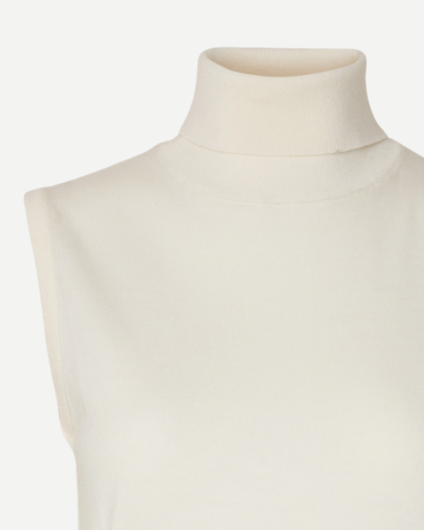 SELECTED Thea SL Knit Roll Neck in Egret