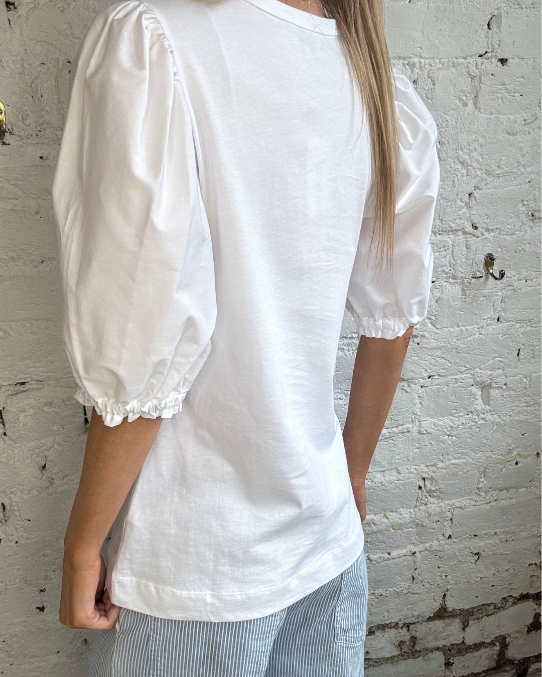 PARK Puff Sleeve Tee in White