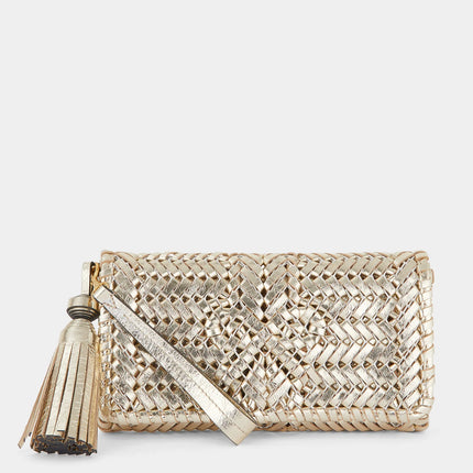 Anya Hindmarch The Neeson Tassel Clutch in Platino