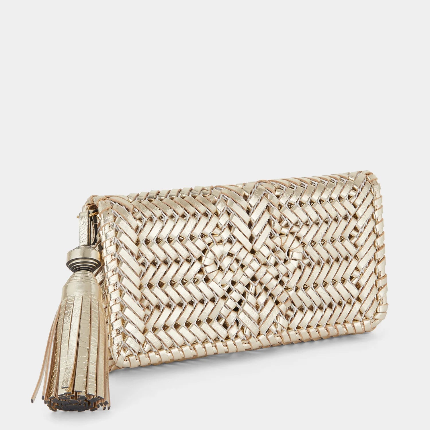 Anya Hindmarch The Neeson Tassel Clutch in Platino