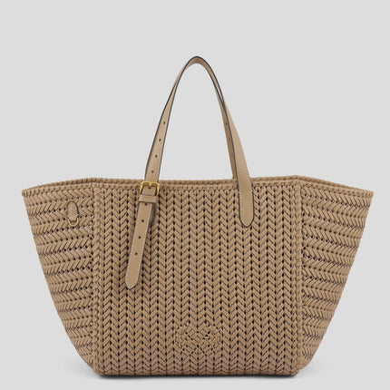 AH The Neeson Square Tote in Sand Shiny Capra