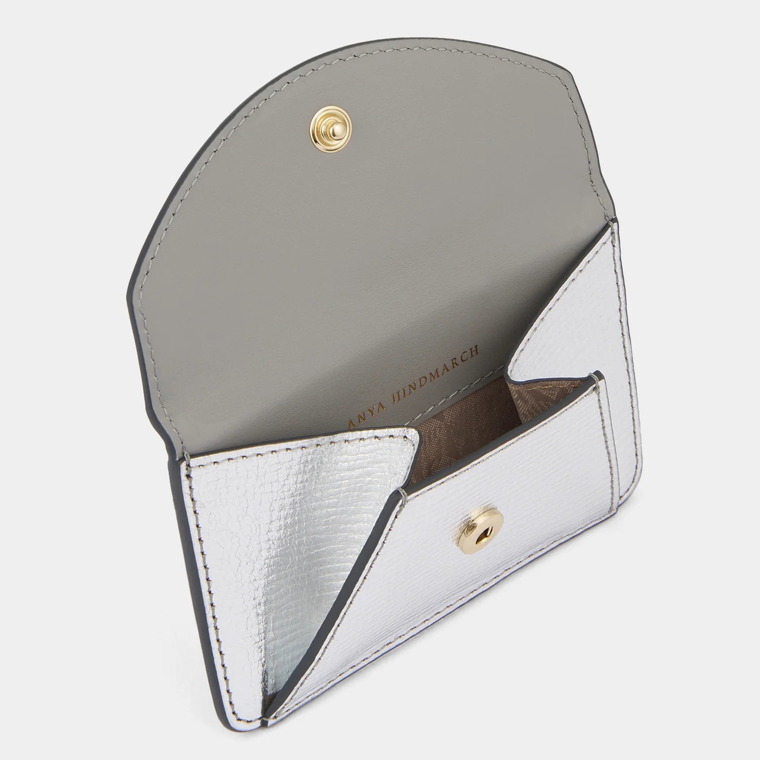 Anya Hindmarch Envelope Card Case Mage Safe in Silver