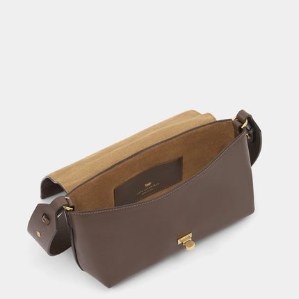 Anya Hindmarch Mortimet Crossbody in Perforation in Truffle