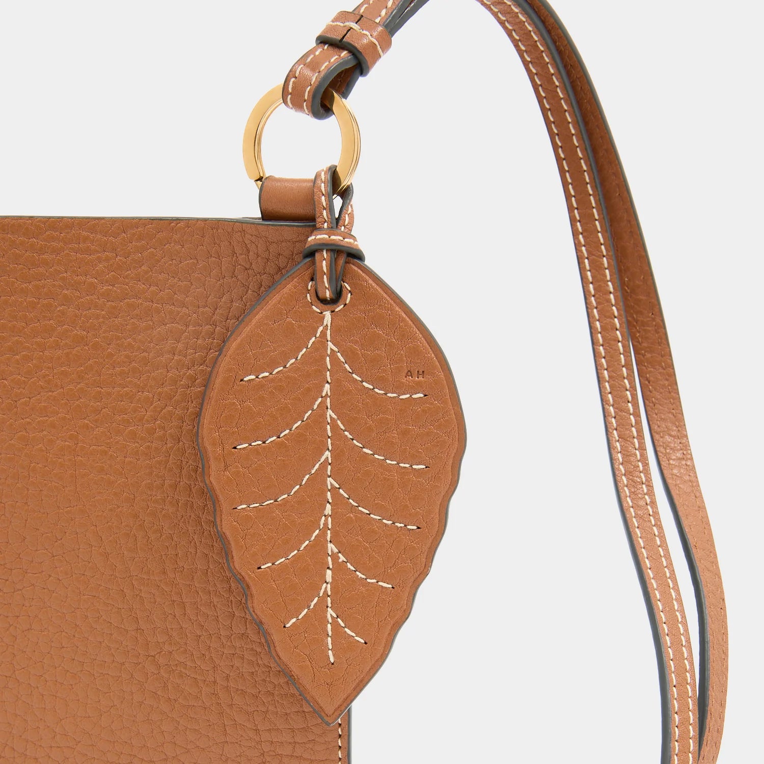 Anya Hindmarch RTN Phone Pouch on Strap in Pecan