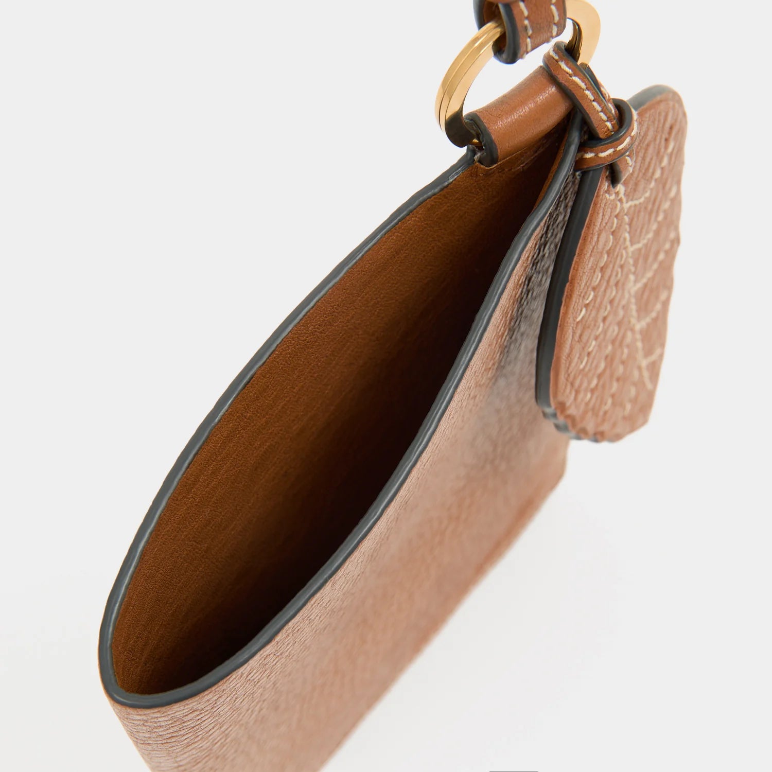 Anya Hindmarch RTN Phone Pouch on Strap in Pecan