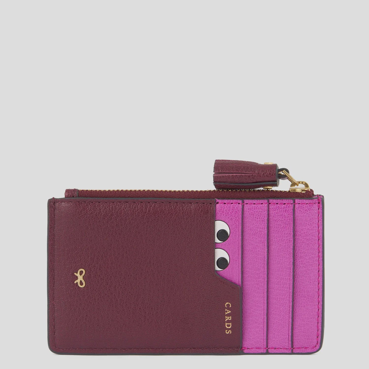 AH Zip Card Case Peeping Eyes in Orchid