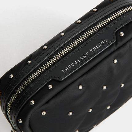 Anya Hindmarch Important Things Studs in Padded Satin