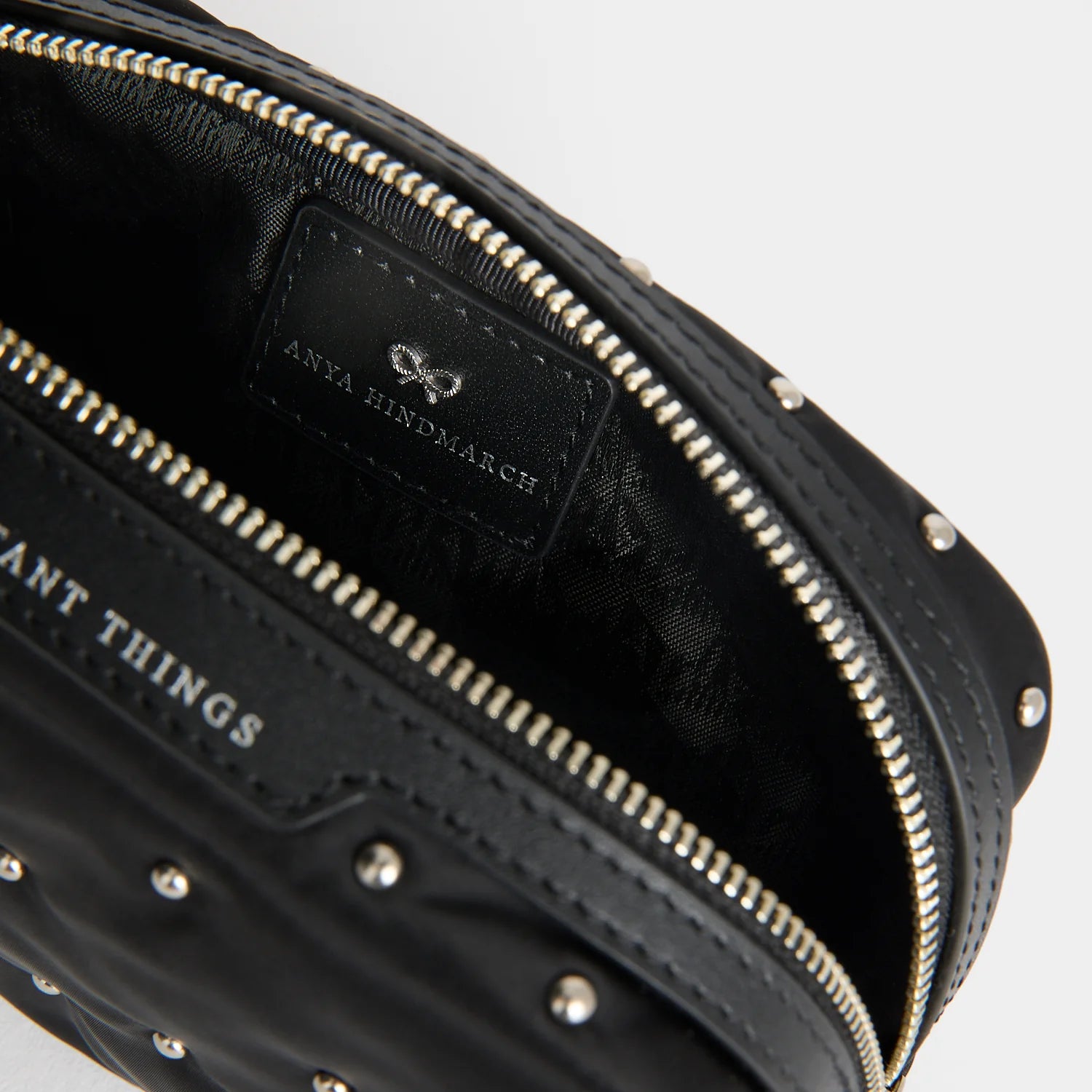 Anya Hindmarch Important Things Studs in Padded Satin