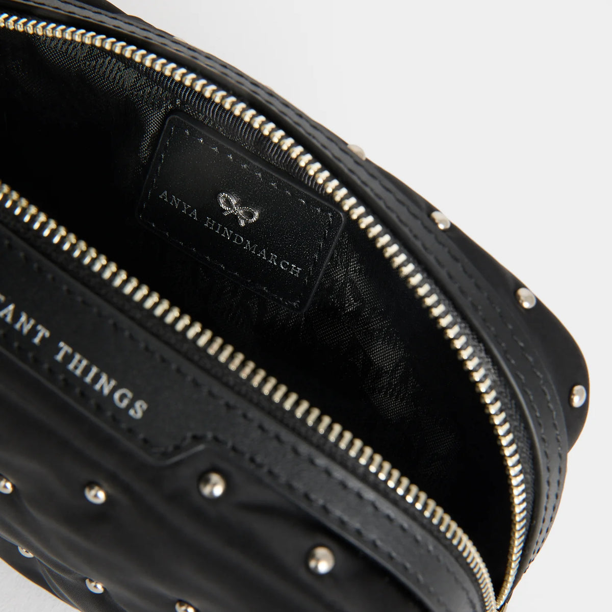 Anya Hindmarch Important Things Studs in Padded Satin