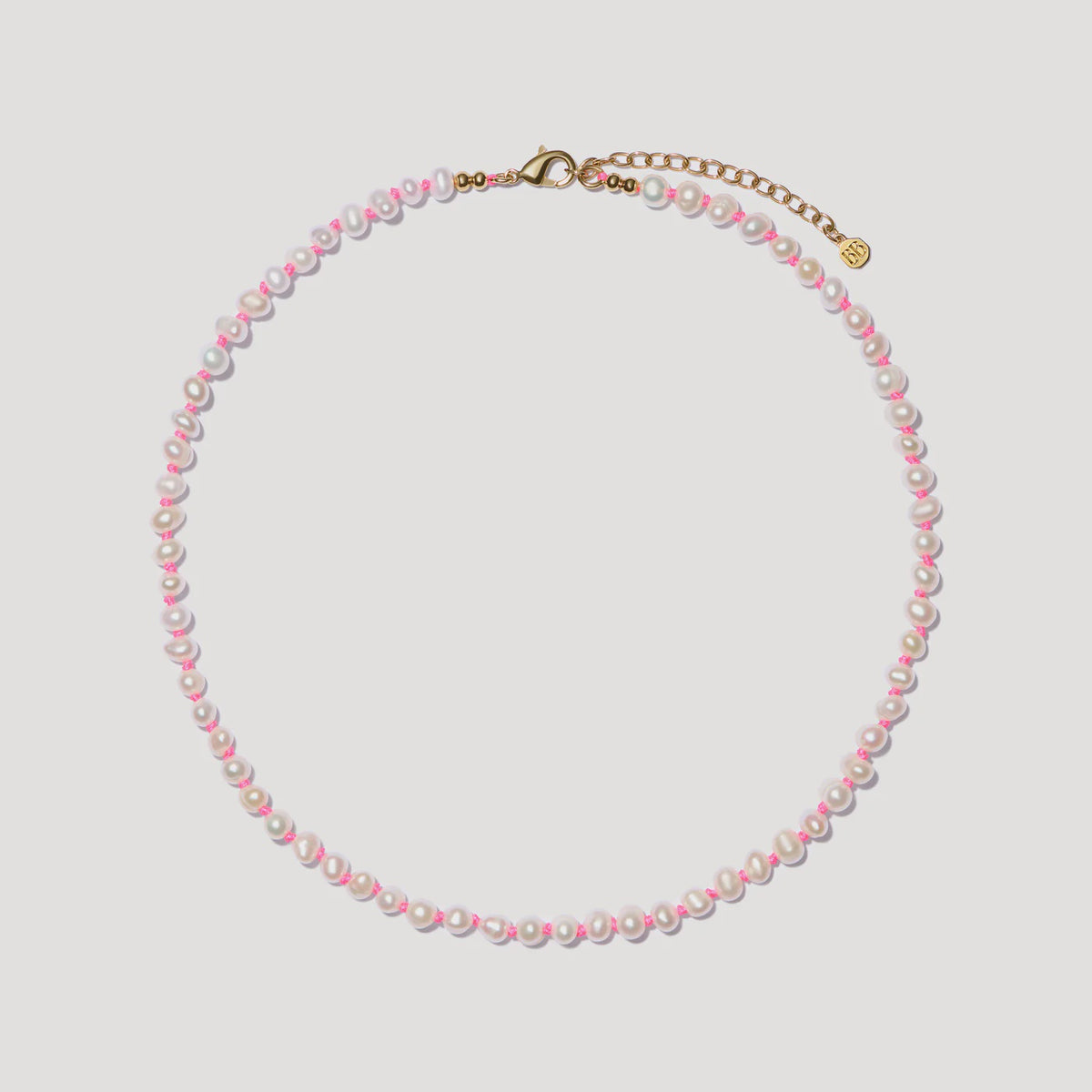 BON BON Freshwater Pearl Necklace, Neon Thread
