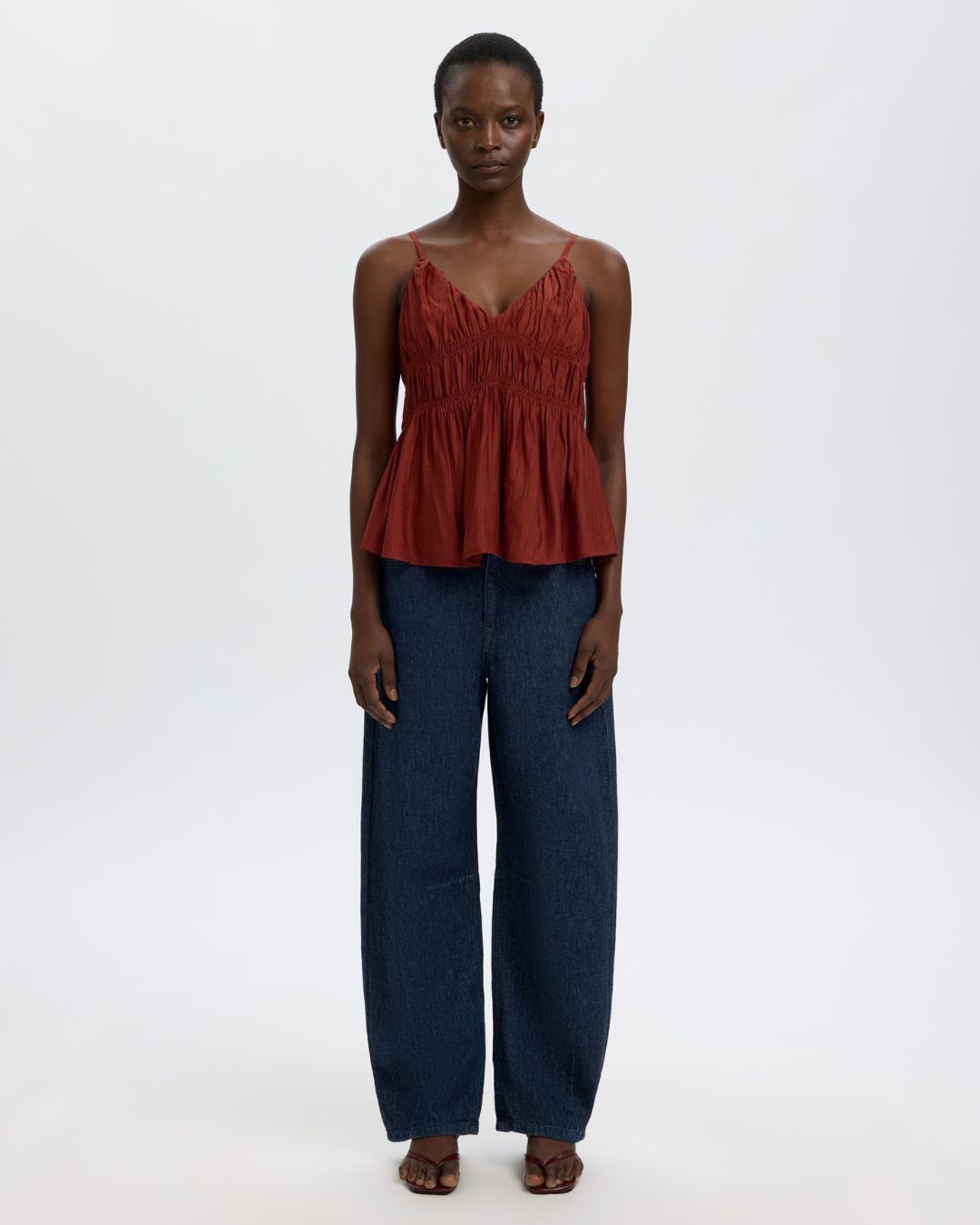 SELECTED Hanny Loose Barrel Jeans in Dark Denim