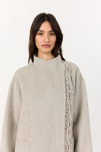 Levete Room Owa 35 Fringe Coat in Silver Grey