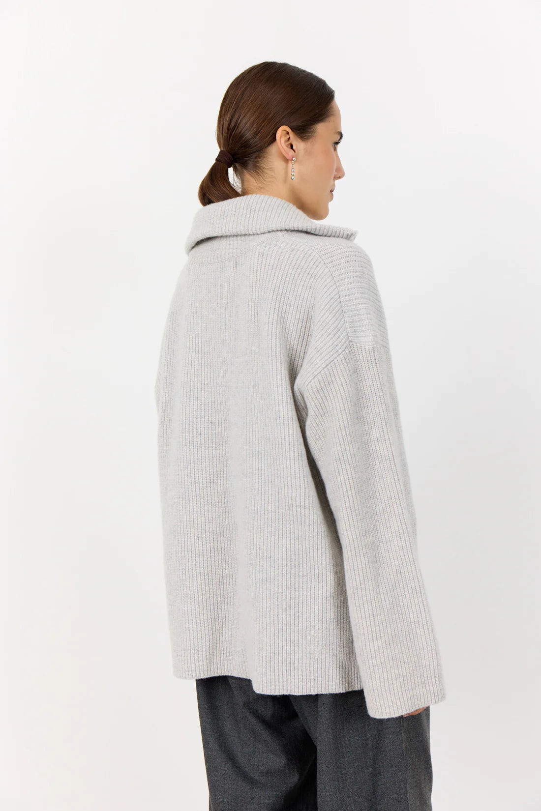 Levete Room Perle Half Zip Knit in Grey