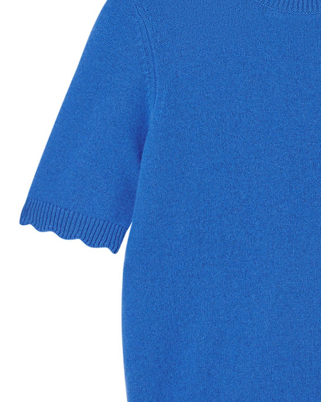 Jumper 1234 Crochet Edge Cashmere T- Shrirt - Tetbury Blue