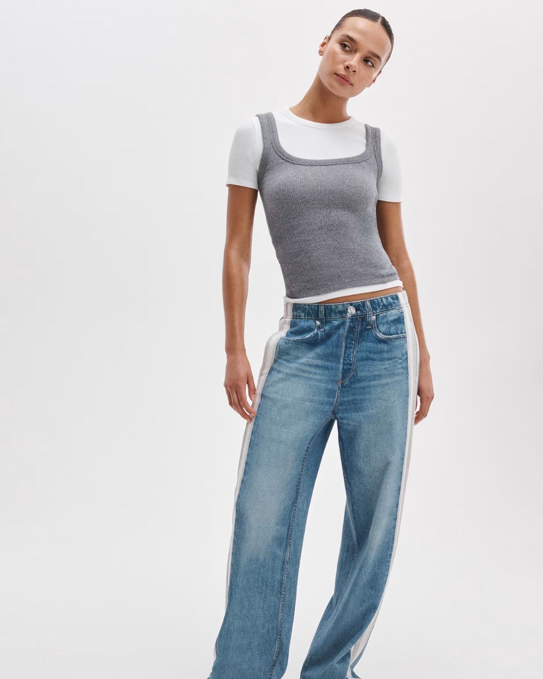 Rag & Bone The Essential U Neck Tank - Heather Grey