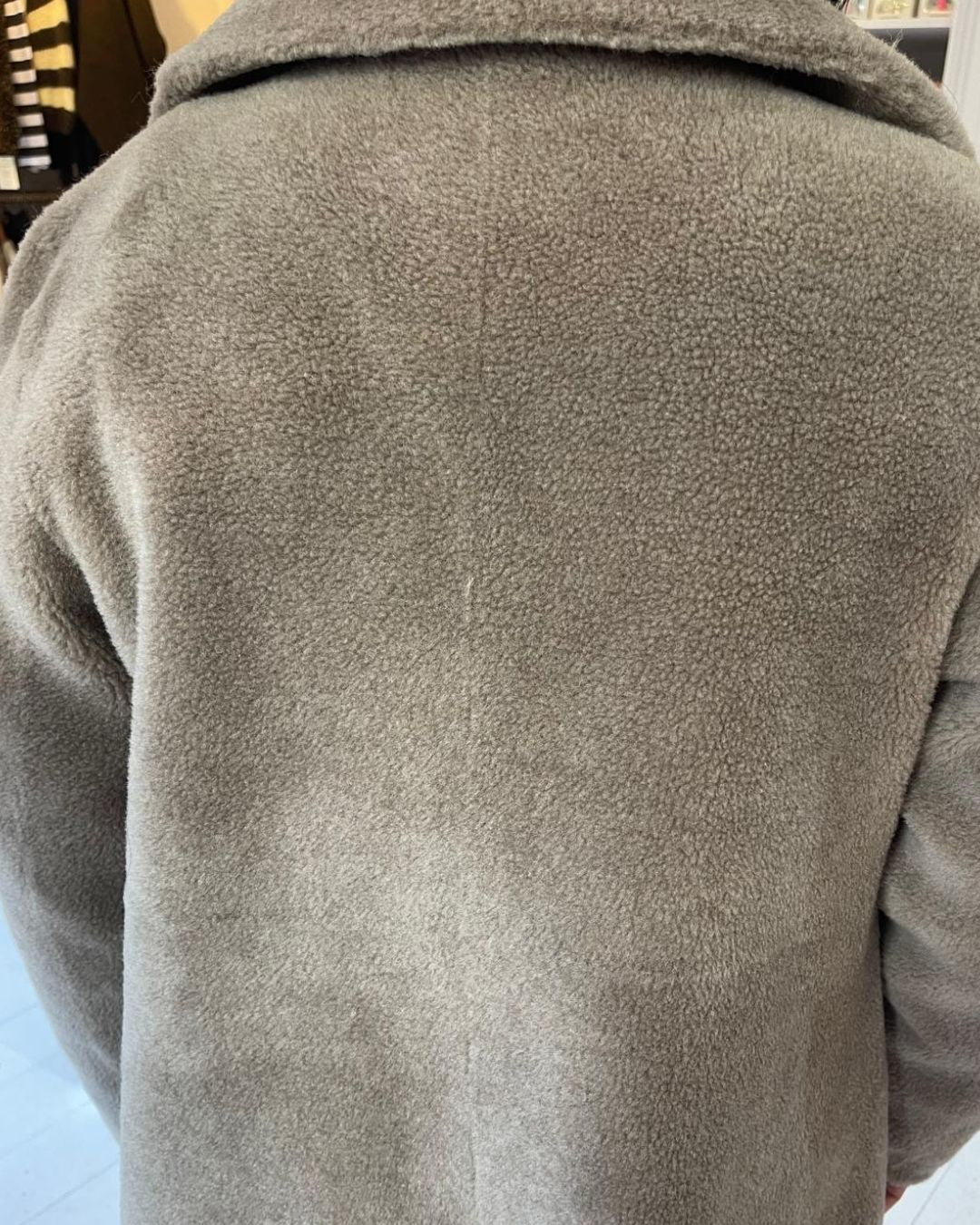 Oakwood Reversible Venus Lily Fur Wool Jacket in Taupe