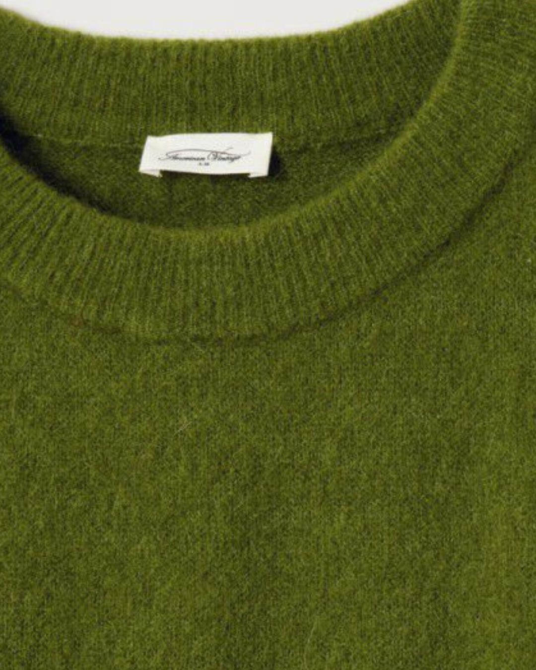American Vintage Vitow Knit Jumper in Pesto Chine