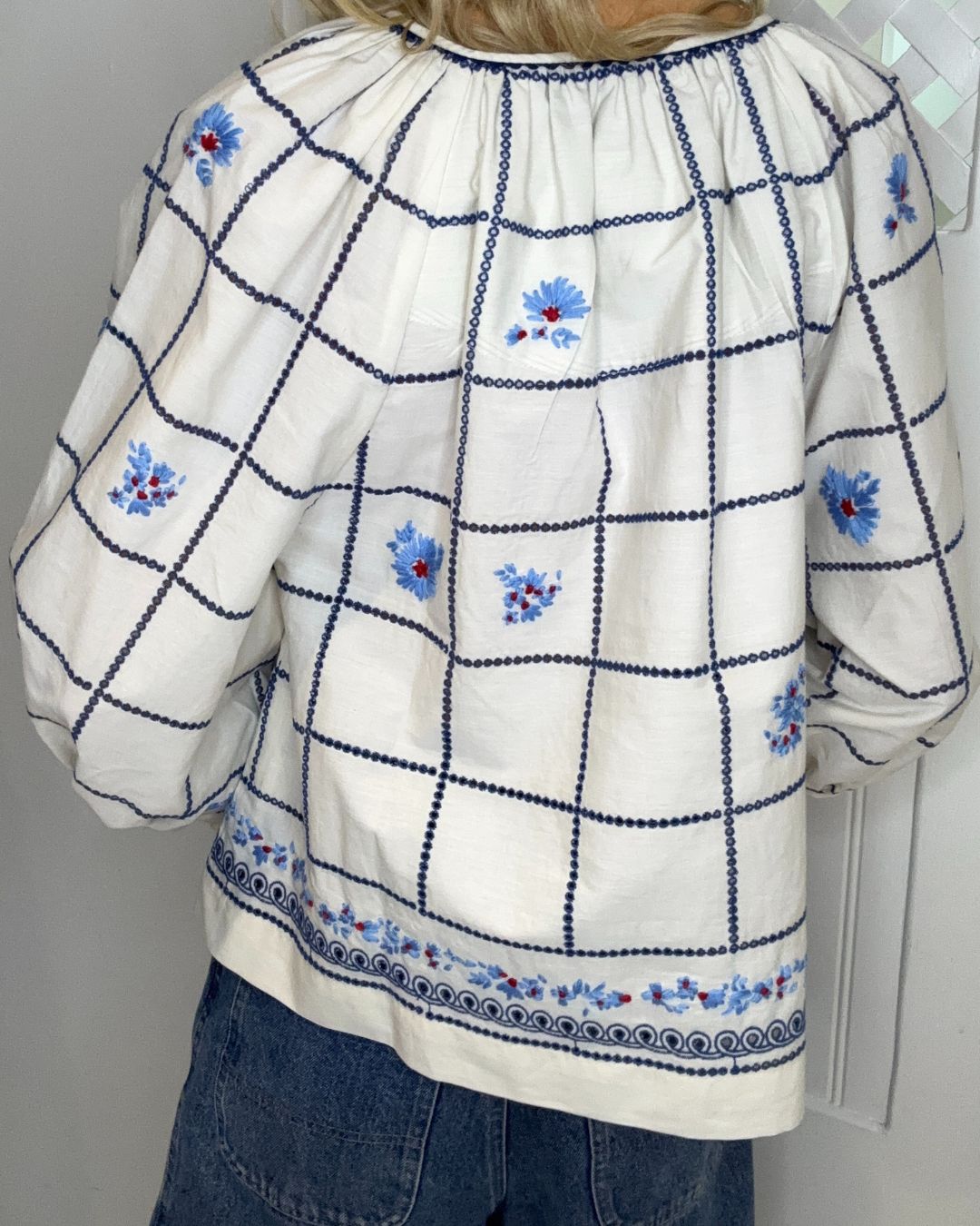 Viam Zoey Blouse in Blue