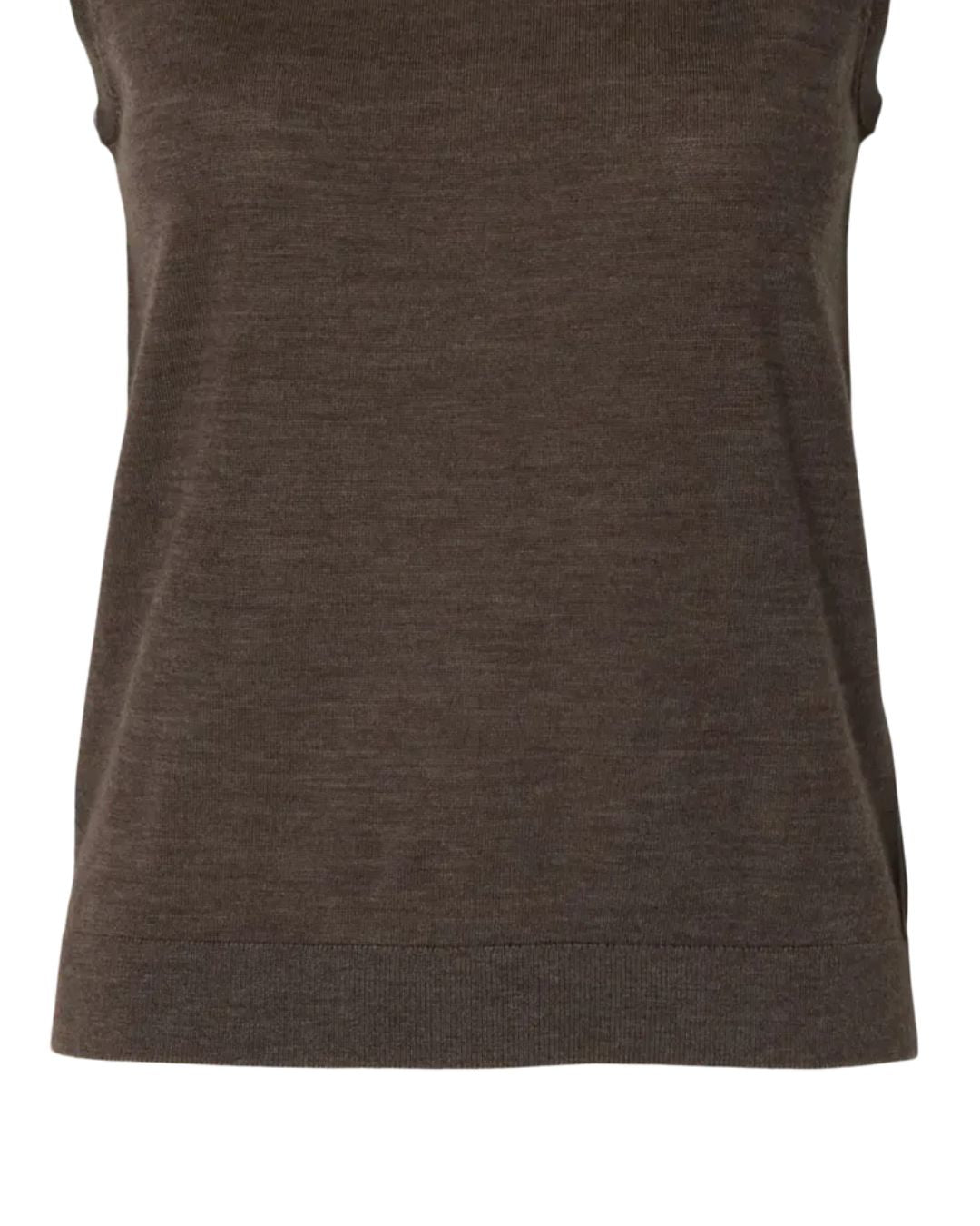 SELECTED Thea SL Knit Roll Neck in Choc Chip