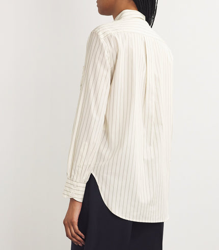 R&B Maxine Button Down Shirt in Ivory Stripe