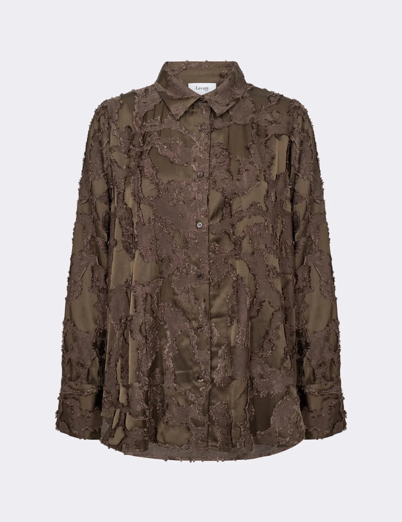 Levete Room Niko Texture Shirt in Coffee