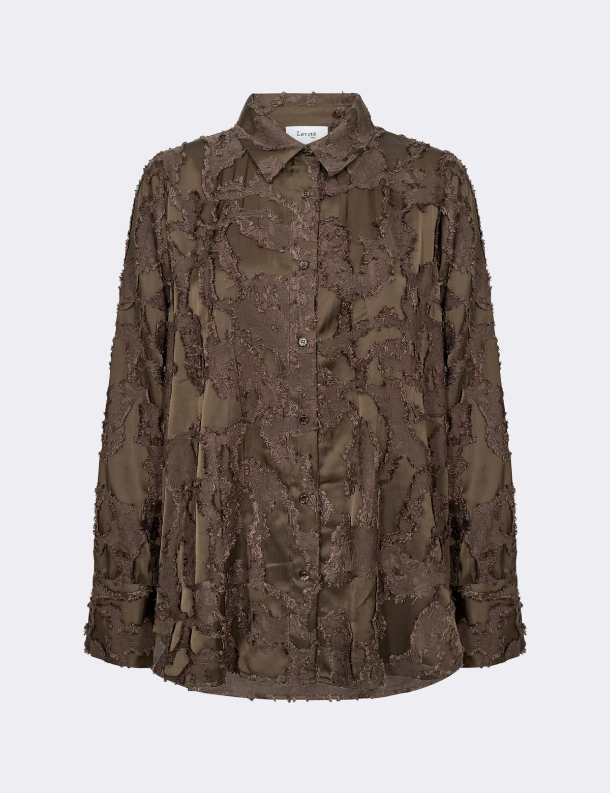 Levete Room Niko Texture Shirt in Coffee