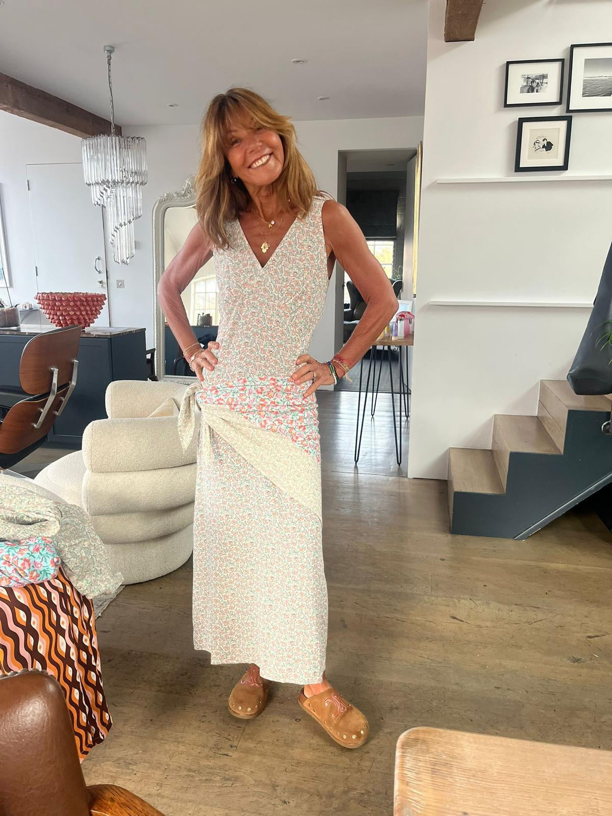 Primrose Park Mel Dress in Block Print Cream