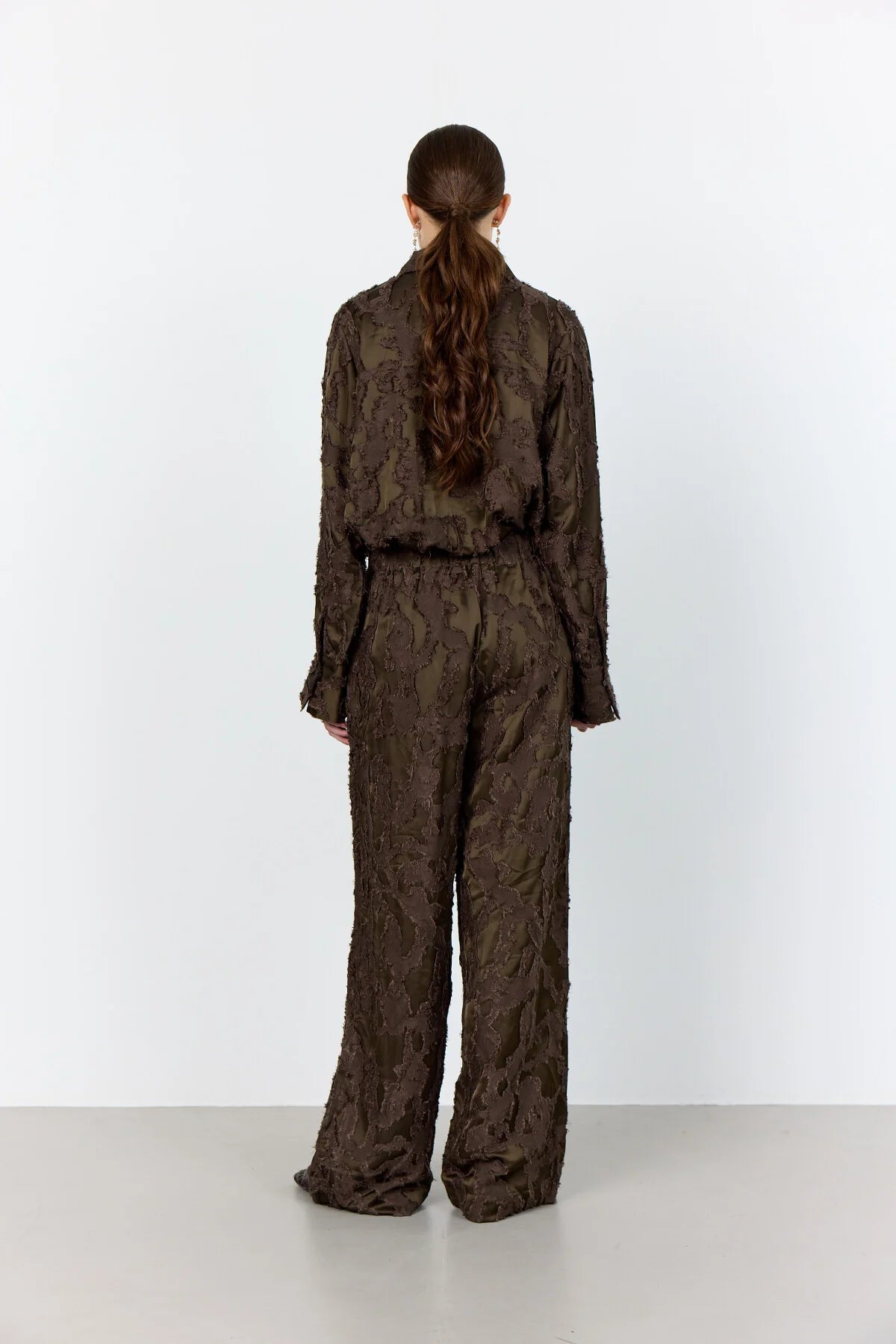 Levete Room Niko Textured Trousers in Coffee