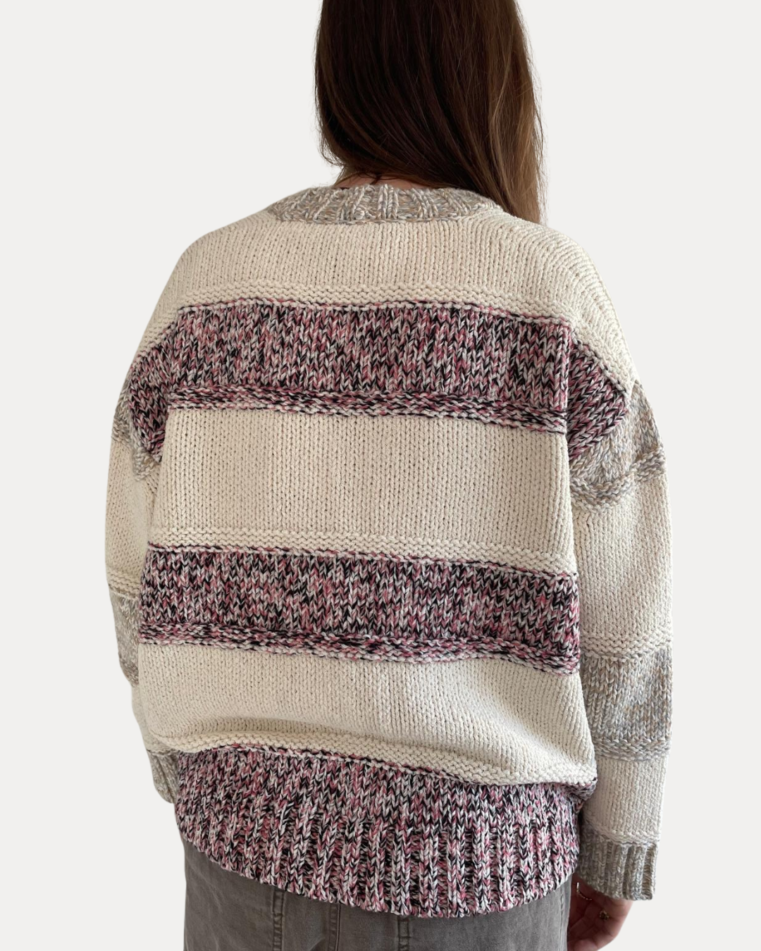 Weekend Maxmara Tritone Striped Cardigan in Sand Pinstripes