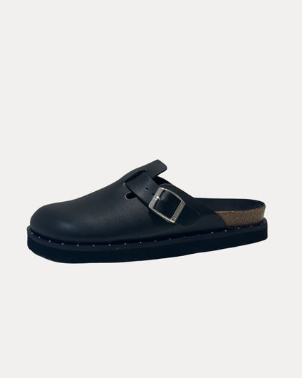 Genuins Riva Vegan Clog in Black Stud