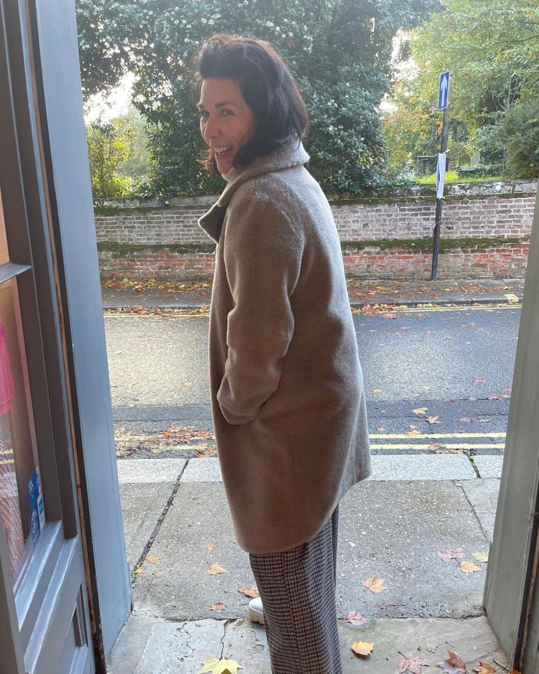 Oakwood Reversible Venus Lily Fur Wool Jacket in Taupe