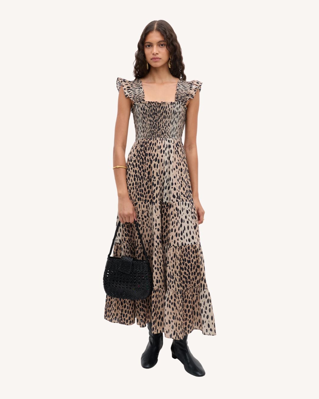 RIXO Kendall Dress in Antelope Spot Black