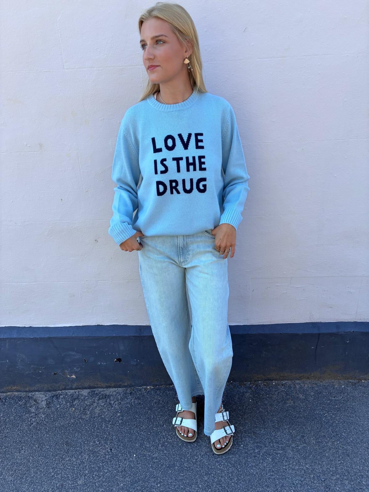 Bella Freud Love Is The Drug Jumper in Pale Blue