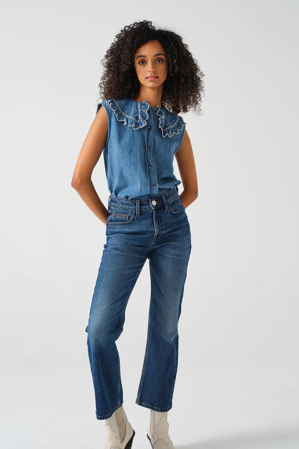 S&M SL Daisy Blouse in Mid Vintage