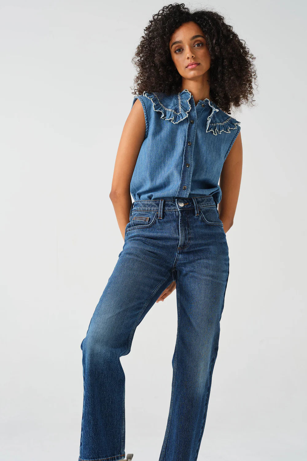 S&M SL Daisy Blouse in Mid Vintage