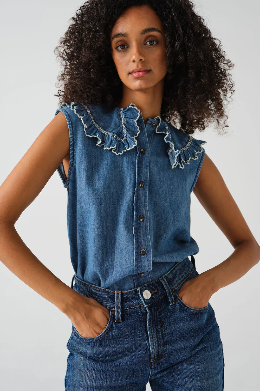 S&M SL Daisy Blouse in Mid Vintage