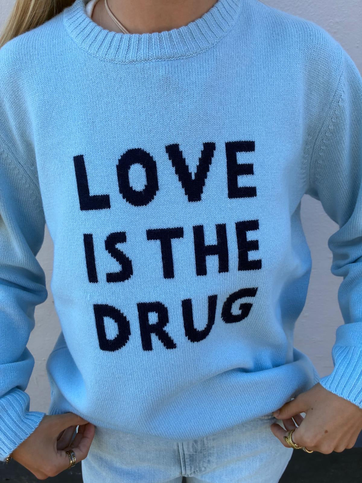 Bella Freud Love Is The Drug Jumper in Pale Blue