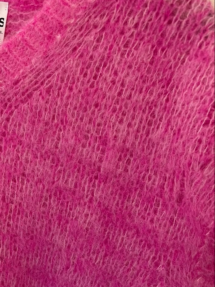 Twins Kanoa Oversizes SL V Neck - Neon Pink
