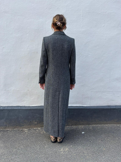 Bella Freud Bianca Coat in Microcheck Tweed