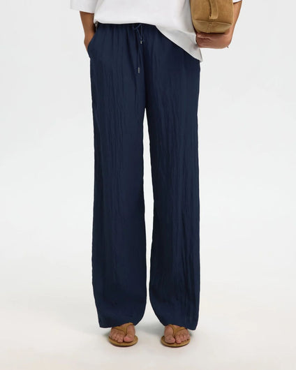 SELECTED Fiona Wide String Pant in Dk Sapphire