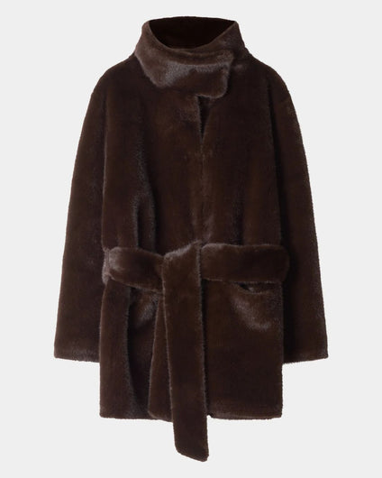 Stylein Hilani Faux-Fur Coat in Coffee