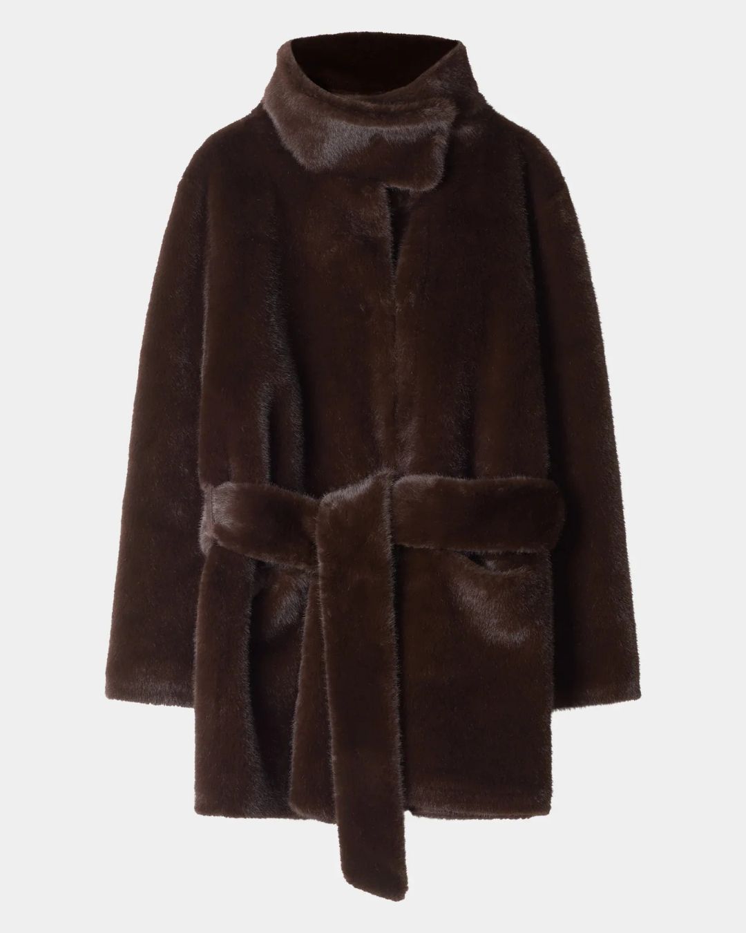 Stylein Hilani Faux-Fur Coat in Coffee