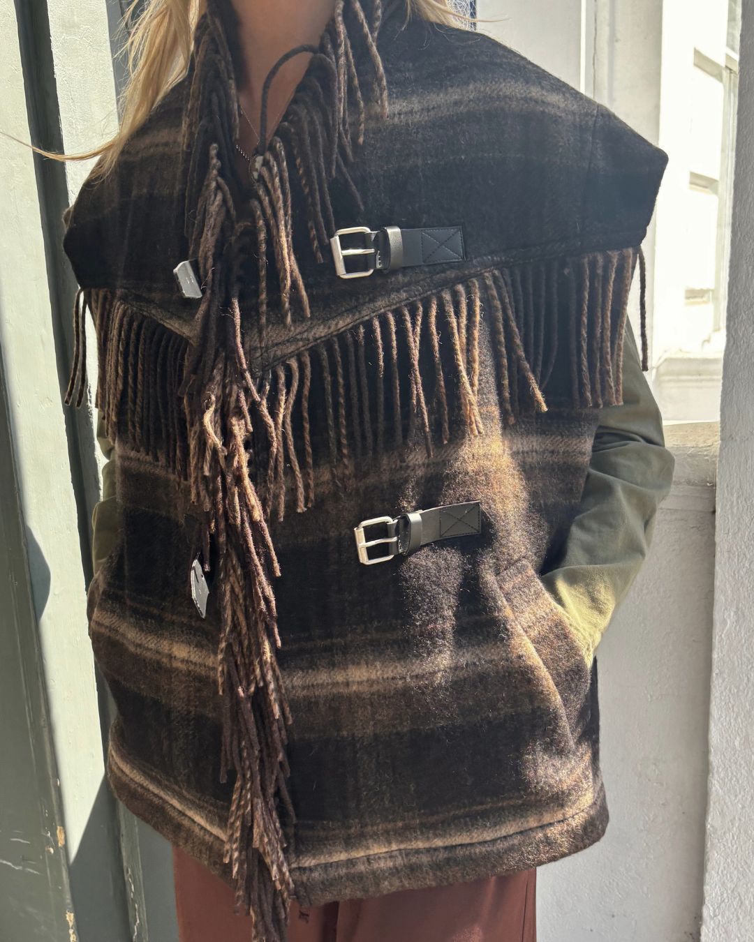 Marant Etoile Ginesa Sleeveless Jacket - Black Khaki